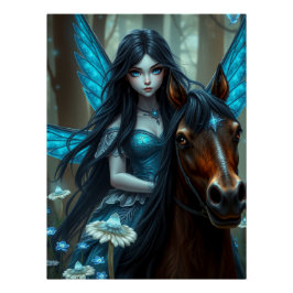 Warrior Horse Fairy Fantasy Art Perfect Poster