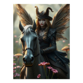 Warrior Horse Fairy Fantasy Art Perfect Poster