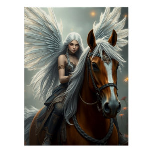 Warrior Horse Fairy Fantasy Art Perfect Poster