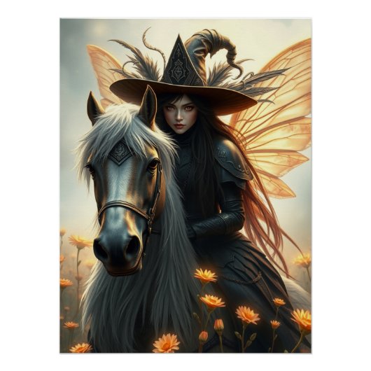 Warrior Horse Fairy Fantasy Art Perfect Poster (Voorkant)