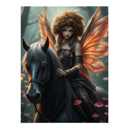 Warrior Horse Fairy Fantasy Art Perfect Poster (Voorkant)
