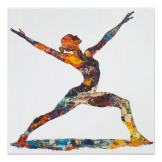 Warrior II Pose Glossy Poster Perfect Poster