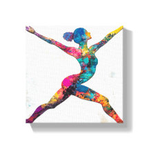 Warrior II Pose Uitgerekt Canvas Print