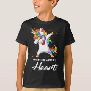 Warrior in a Mended Heart Dabbing Unicorn CHD Awar T-shirt