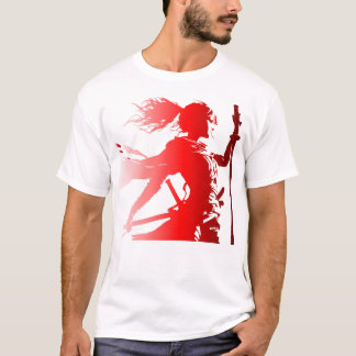 Warrior in Red – Vrouw Silhouette Power T-shirt