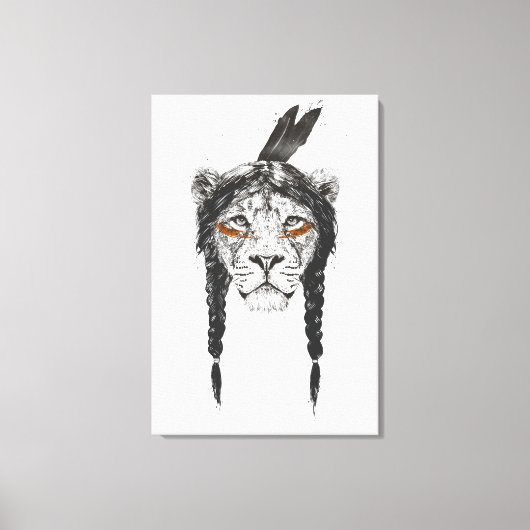 Warrior lion canvas afdruk (Voorkant)