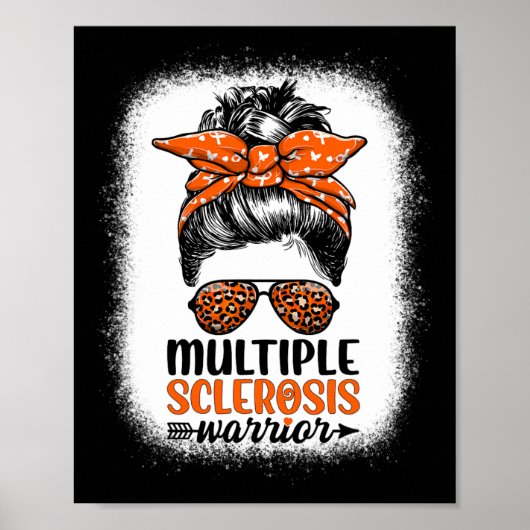 Warrior Messy Bun - Multiple Sclerosis Awareness Poster (Voorkant)