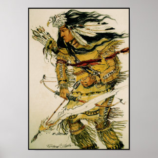 Warrior met Flaming Arrow Canvas Print