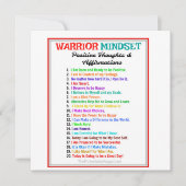 Warrior Mindset Affirmations Magnetic Kaart (Voorkant)