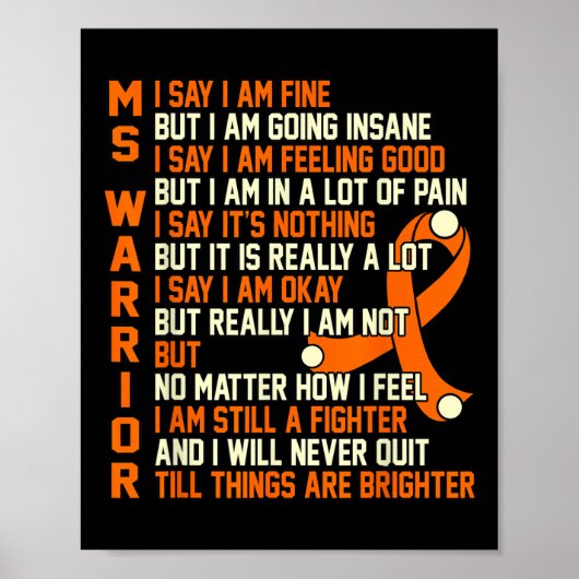 Warrior Multiple Sclerose Bewustzijn Poster (Voorkant)