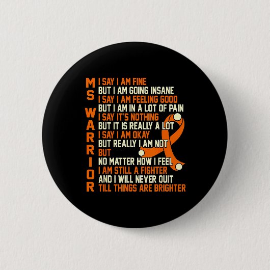 Warrior Multiple Sclerose Bewustzijn Ronde Button 5,7 Cm (Voorkant)
