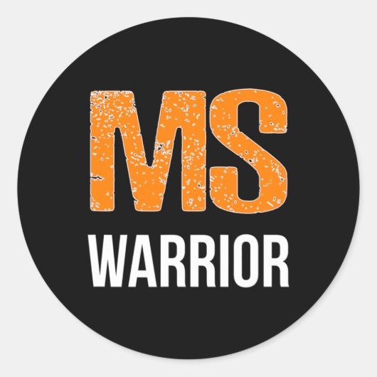 Warrior Multiple Sclerosis Bewustheid Ronde Sticker (Voorkant)
