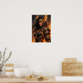 Warrior of Fire Fantasy Poster (Keuken)
