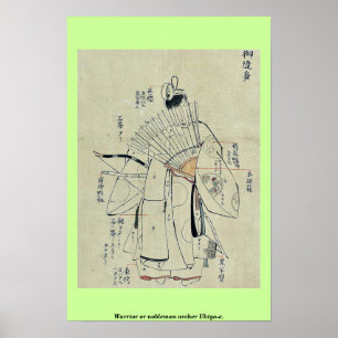 Warrior of nobleman archer Ukiyo-e. Poster