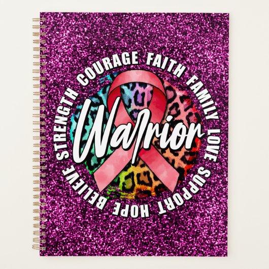 Warrior Pink Ribbon Breast Cancer Bewustheid Planner (Voorkant)