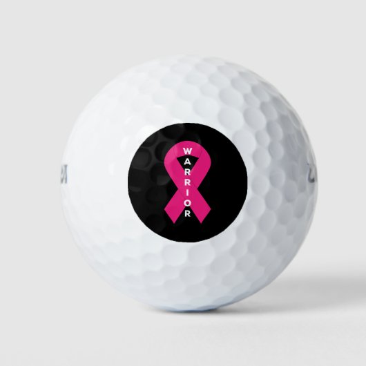 Warrior Pink Ribbon Breast Cancer Bewustmakende Ma Golfballen (Voorkant)