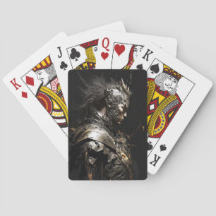 Warrior Portret Fantasie Schilderij Donker Karakte Pokerkaarten