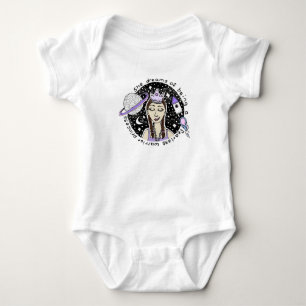 Warrior Princess Doodle Astronaut Feminisme & Naam Romper