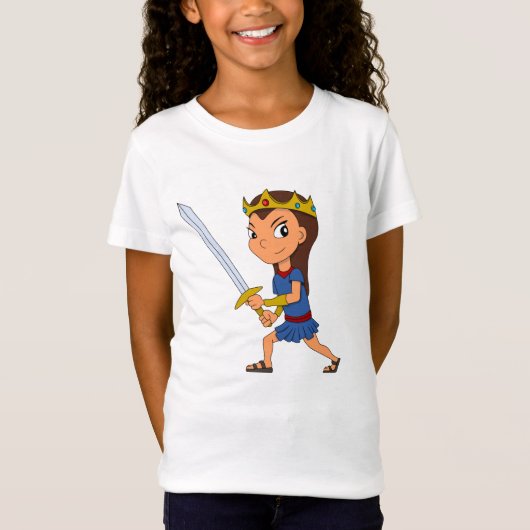 Warrior prinses cartoon t-shirt (Voorkant)