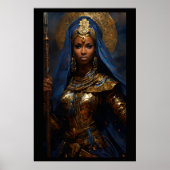 Warrior Queen: Afrikaanse kunstvrouw olieverfschil Poster (Voorkant)