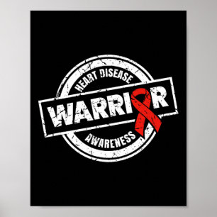 Warrior Red Ribbon Producten Geschenken Hartziekte Poster