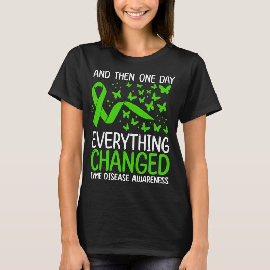 Warrior Ribbon Fighter Lyme Disease Awareness T-shirt (Voorkant)