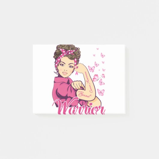 Warrior Rosie Riveter Breast Cancer Awareness Post-it® Notes (Voorkant)