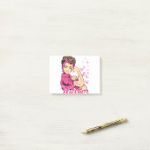 Warrior Rosie Riveter Breast Cancer Awareness Post-it® Notes (Op bureau)