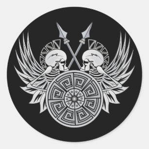 Warrior Skulls Ronde Sticker