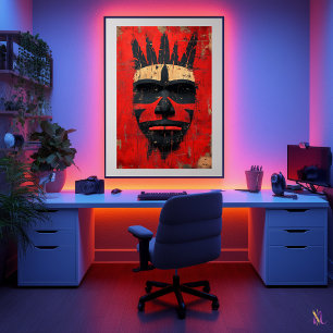 Warrior Spirit Mask - Inheemse Stammenmacht Poster