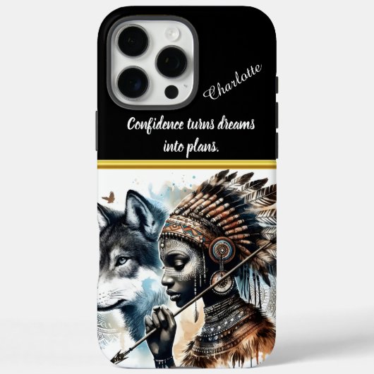 Warrior spirit verenigt wolf en inheemse vrouw Case-Mate iPhone case (Achterkant)