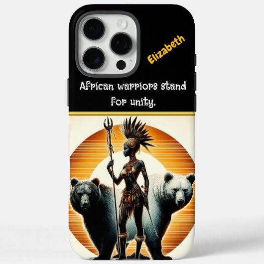 Warrior staat met beren in levendig land Case-Mate iPhone case (Achterkant)