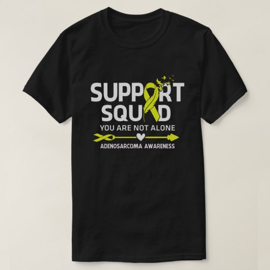 Warrior Support Squad Adenosarcoma Awareness Feath T-shirt (Design voorkant)