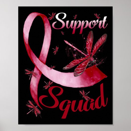 Warrior Support Squad Dragonfly Brain Aneurysm AWA Poster (Voorkant)