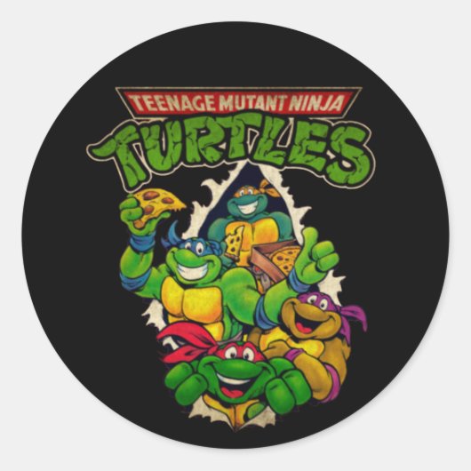 Warrior Turtle Ronde Sticker (Voorkant)