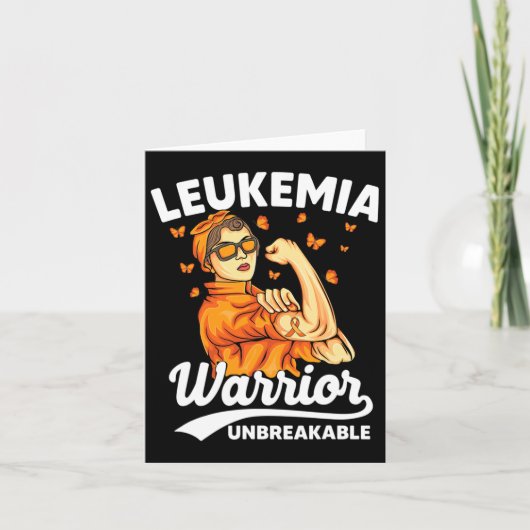 Warrior Unbreakable Support Leukemie Bewustzijn Kaart (Voorkant)