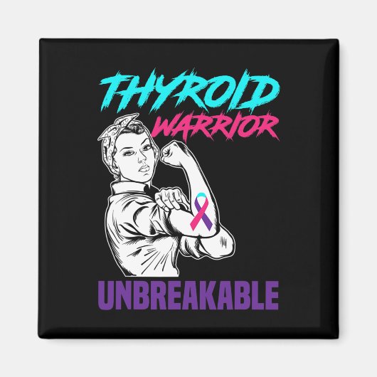 Warrior Unbreakable Support Schildklierkanker Magneet (Voorkant)