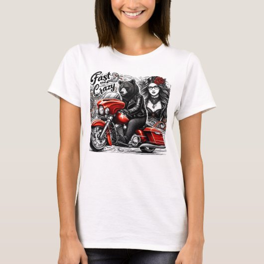 Warrior Vrouw op Wielen T-shirt (Voorkant)