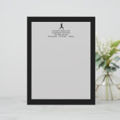 Warrior Yoga Pose Silhouette Persoonlijk Briefhoofd (Staand voorkant)