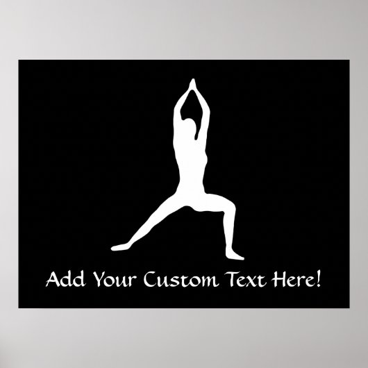 Warrior Yoga Pose Silhouette Poster (Voorkant)