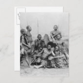 Warriors, Belgisch Congo, 1894 Briefkaart (Voorkant / Achterkant)