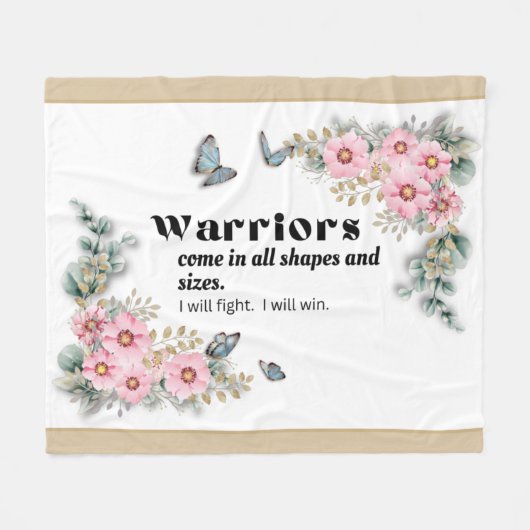 Warriors Fleece Blanket - Cancer Awareness Deken (Voorkant (Horizontaal))