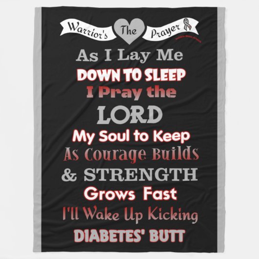 Warrior's gebed.. Diabetes Fleece Deken (Voorkant)