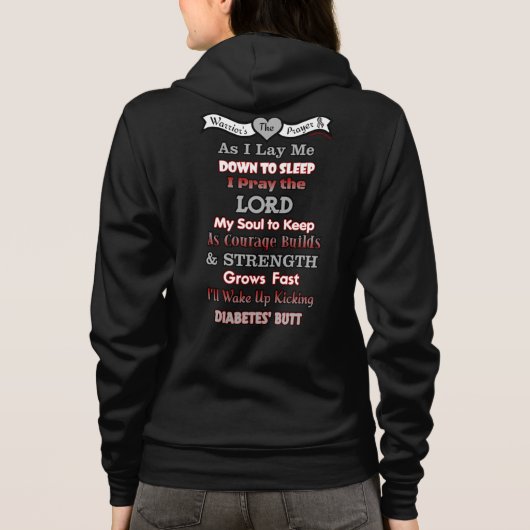 Warrior's gebed.. Diabetes Hoodie (Achterkant)
