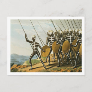 Warriors of New S. Wales, gegraveerd door M. Dubou Briefkaart
