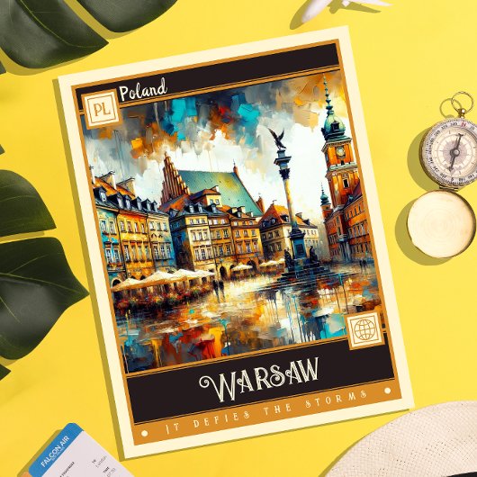 Warsaw, Polen | schilderij Briefkaart