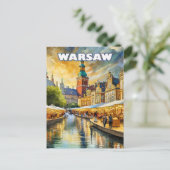 Warschau, het bloeiende hart van Polen Briefkaart (Staand voorkant)