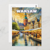 Warschau, het bloeiende hart van Polen Briefkaart (Voorkant / Achterkant)