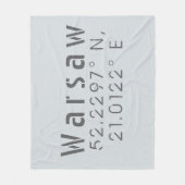 Warschau Latitude Lengtegraad Fleece Deken (Voorkant)