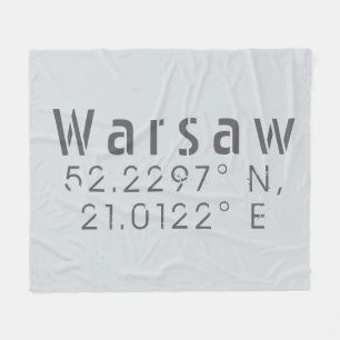 Warschau Latitude Lengtegraad Fleece Deken